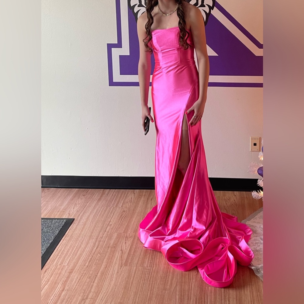 Pink Asymmetrical Ruched Sweetheart Prom Gown